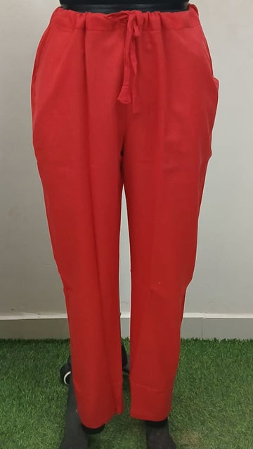 Red Cotton Pants