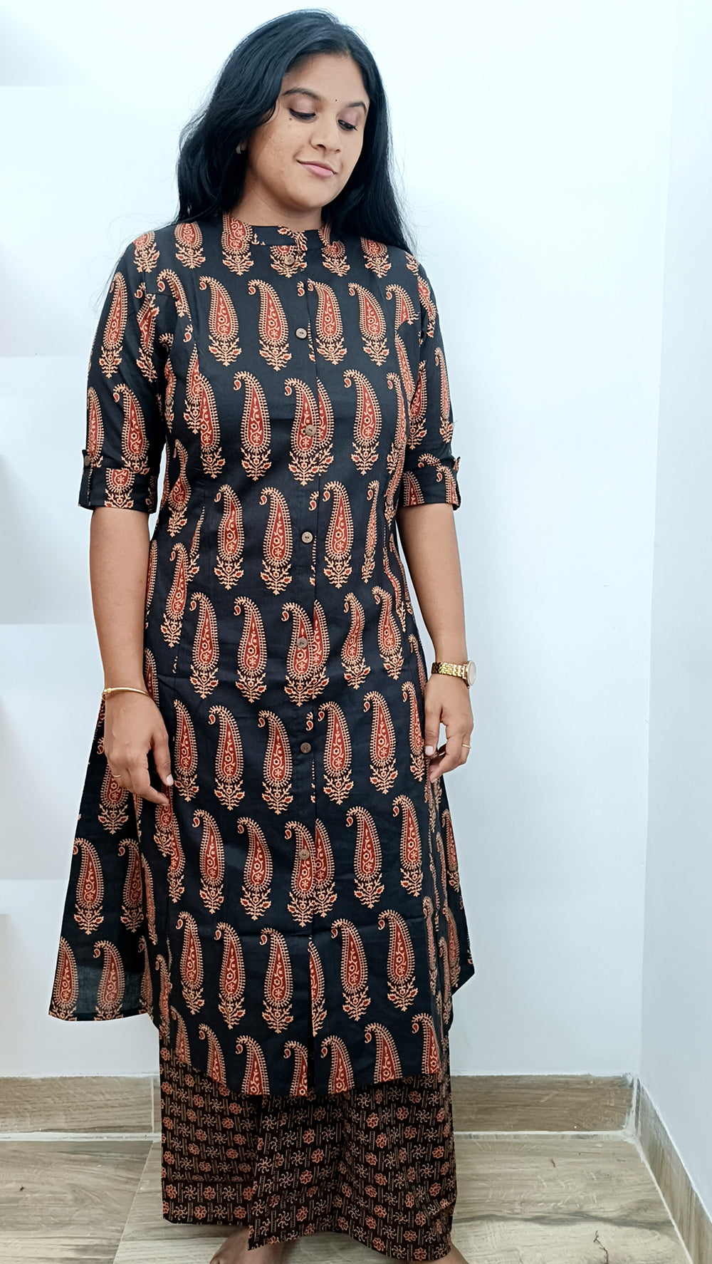 Ajrak Pure Mul cotton Aline Kurthi