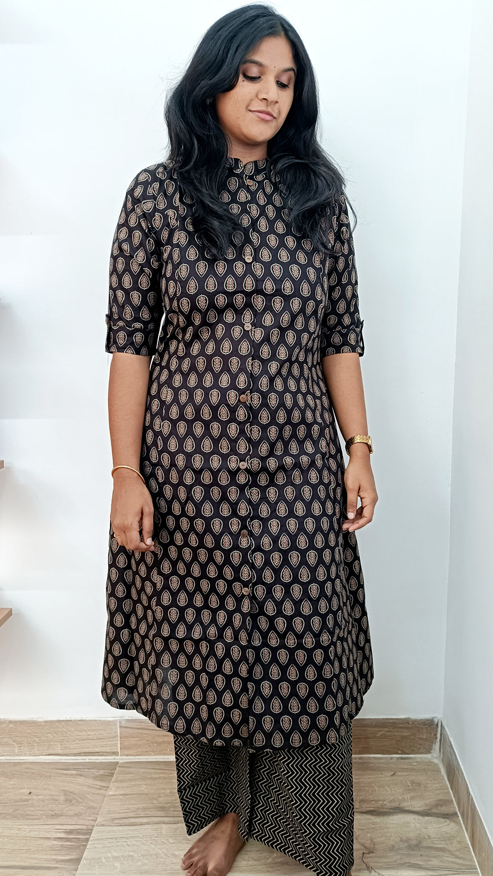 Black Ajrakh Aline Co-ord Set