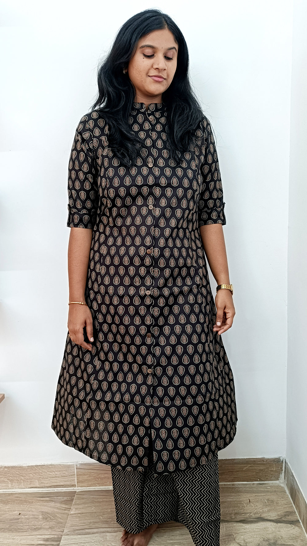 Black Ajrakh Aline Co-ord Set