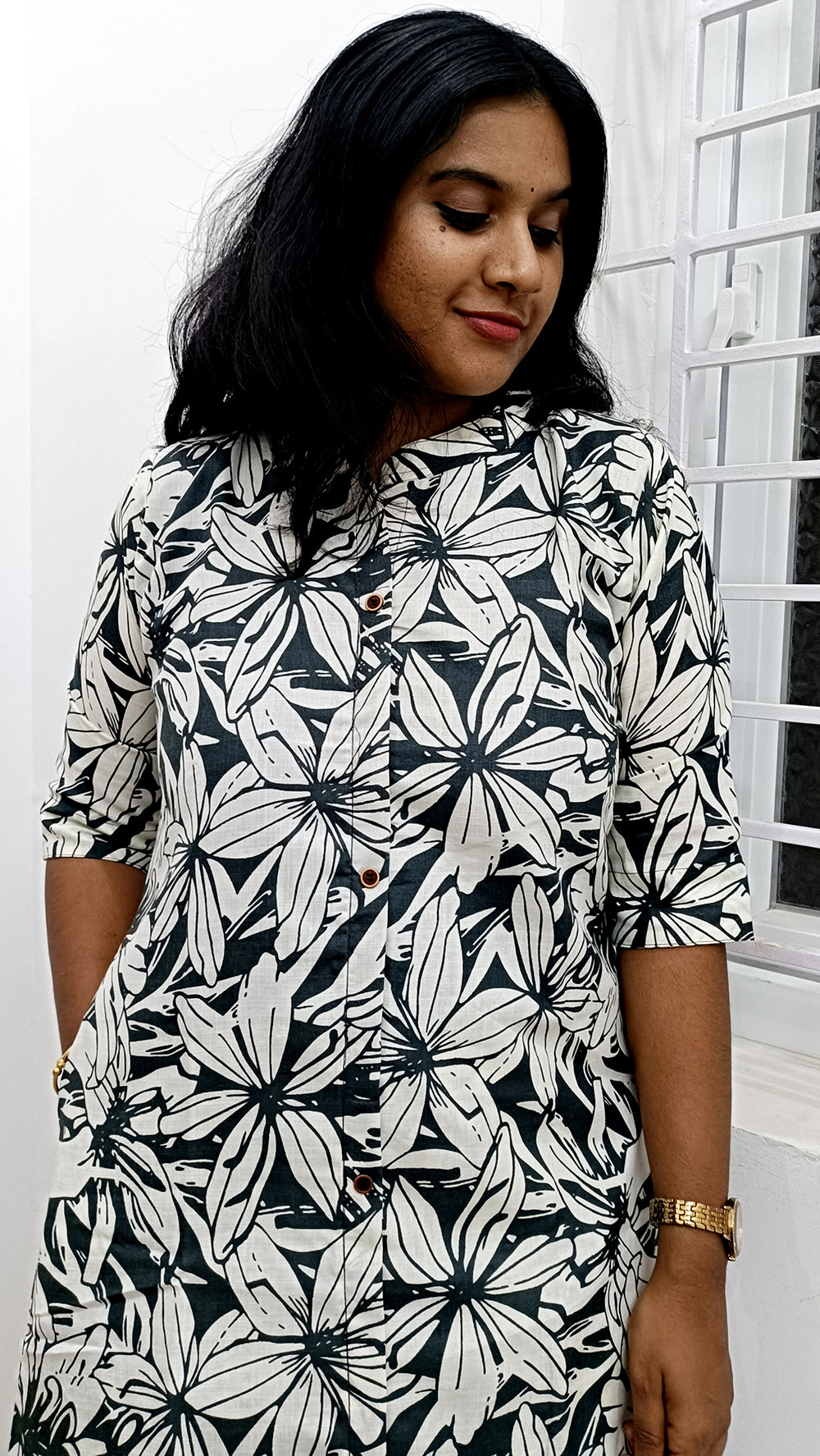 Elephant Black Floral Aline Co-ord Set