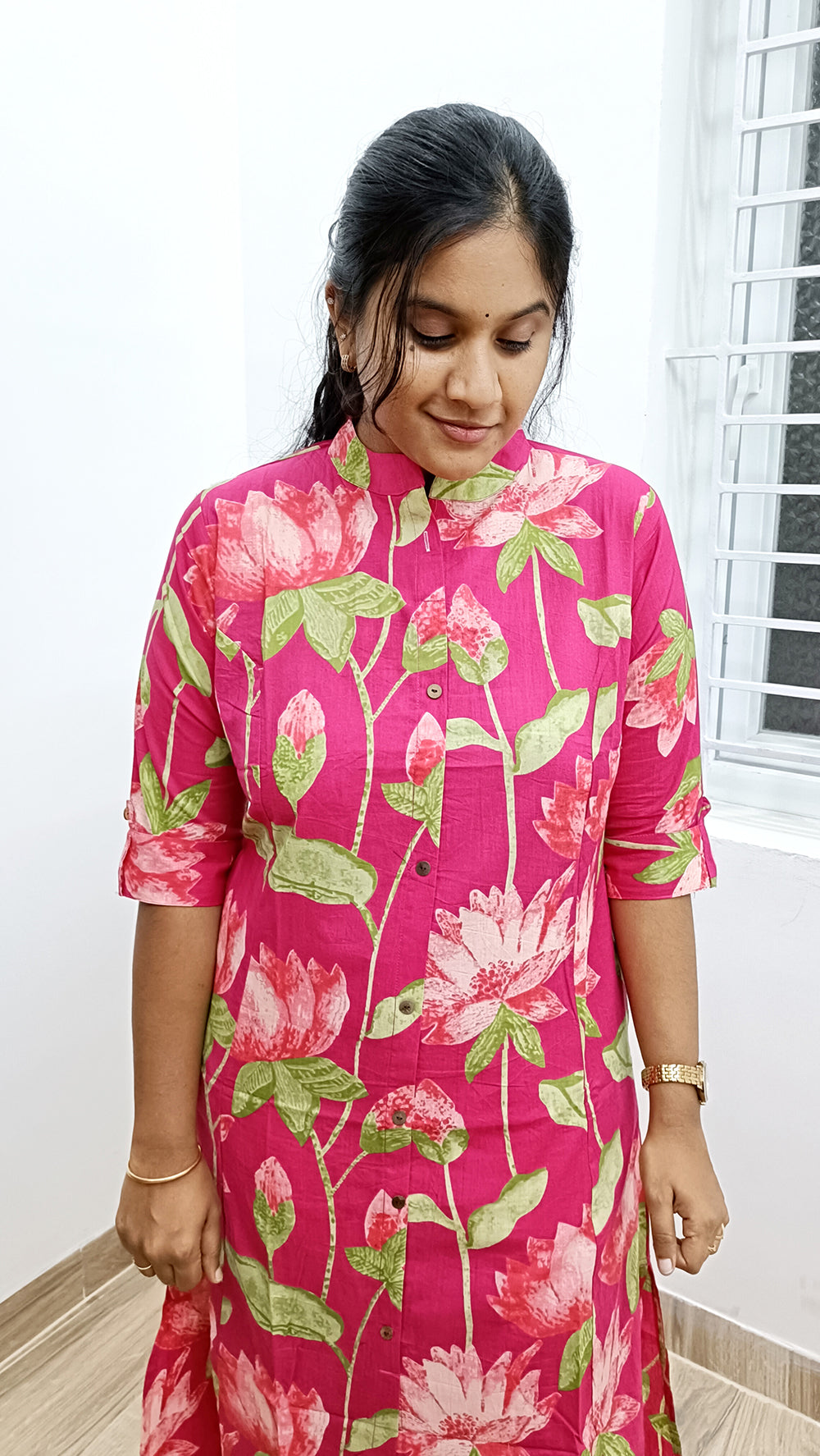 Mul Cotton Floral Aline Kurti