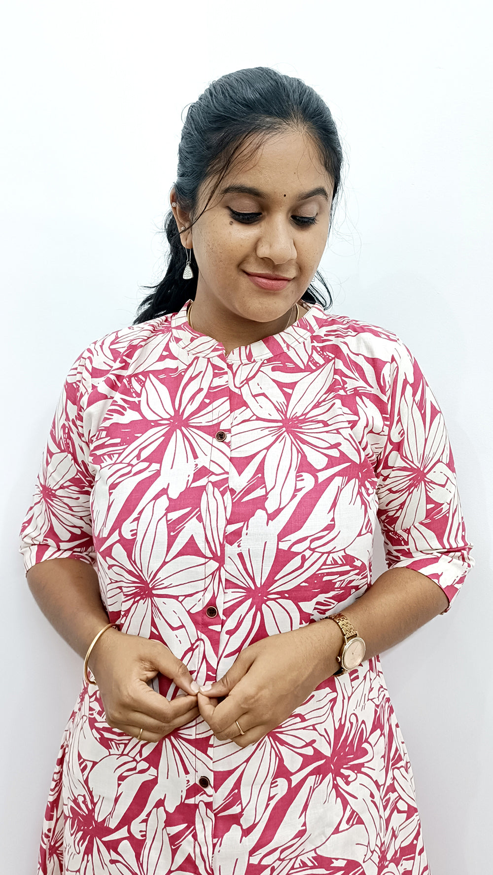 Pink Floral Aline Cotton Co-ord Set