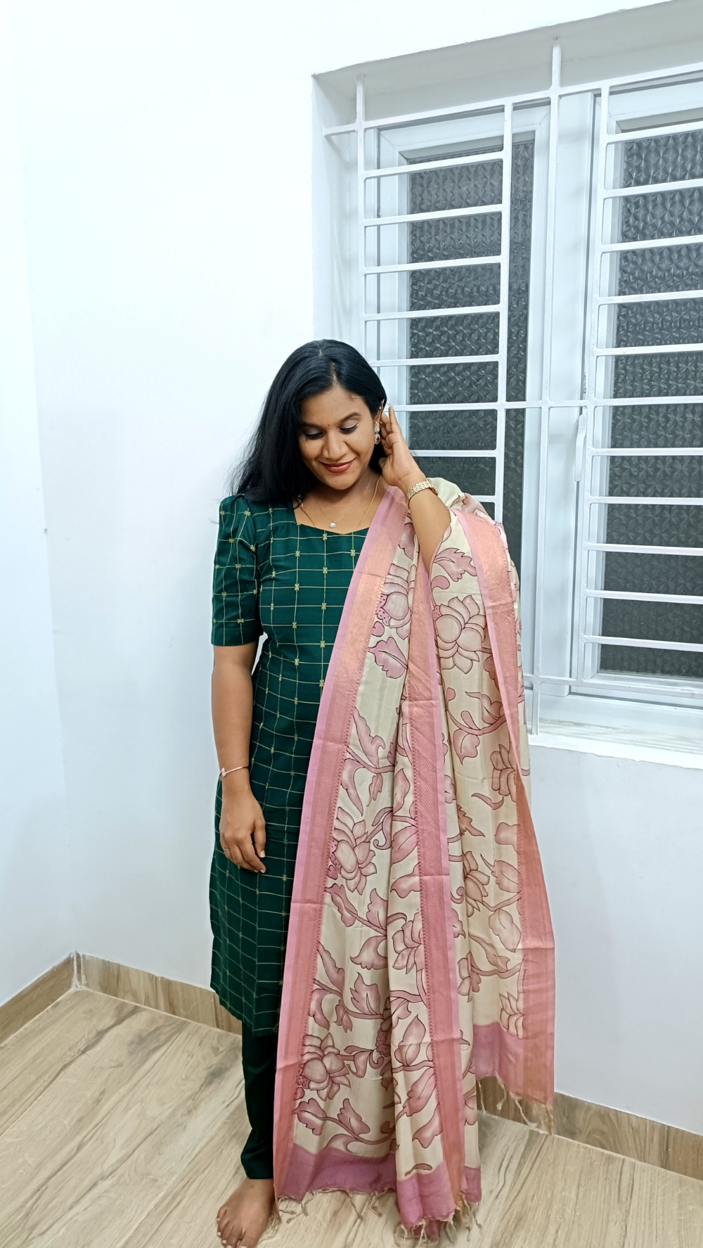 Premium Raw Silk Salwar Suit Set With Chennuri Silk Dupata- Lotus