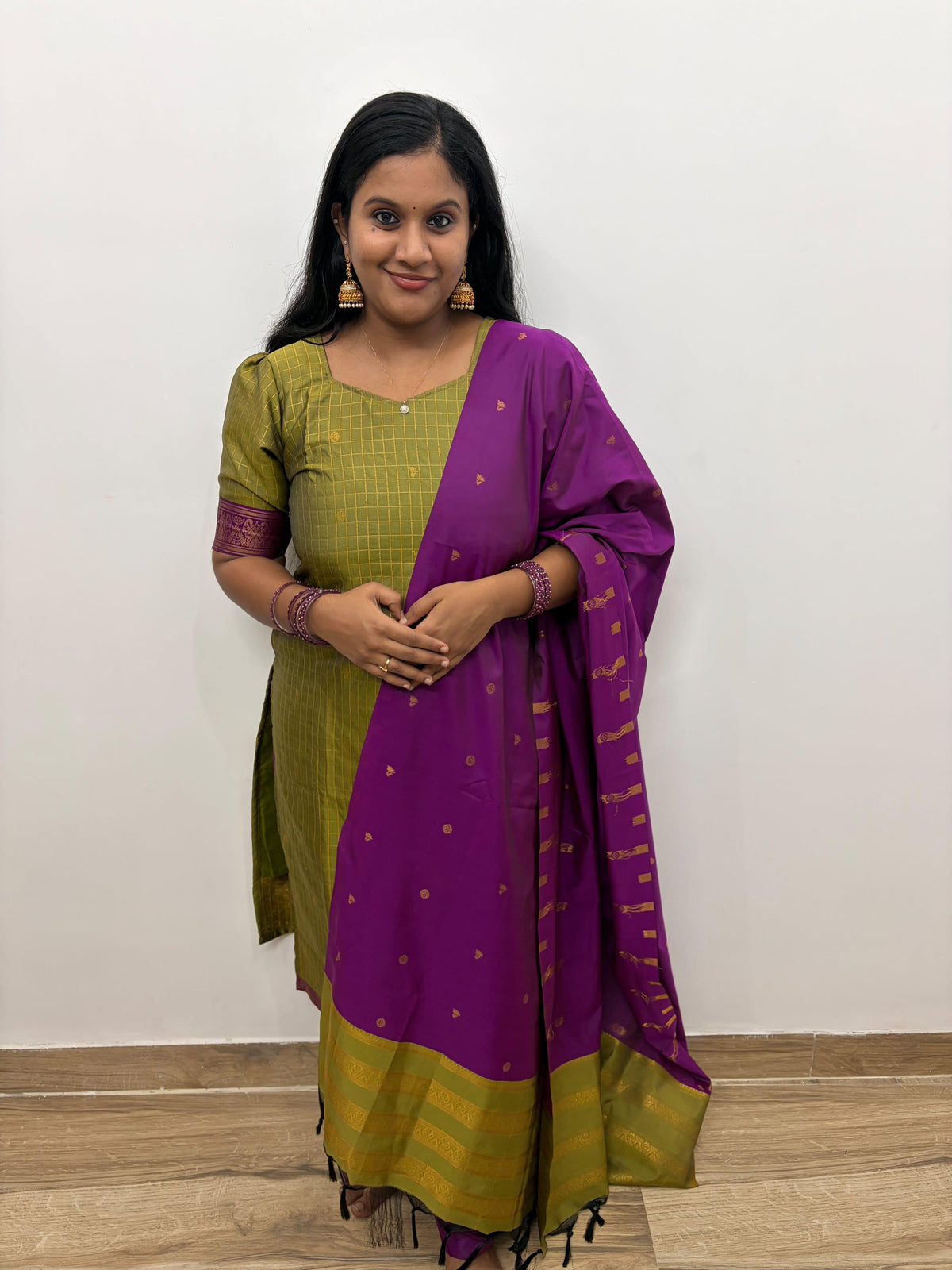 Premium Soft Silk - Green Salwar Suit Set
