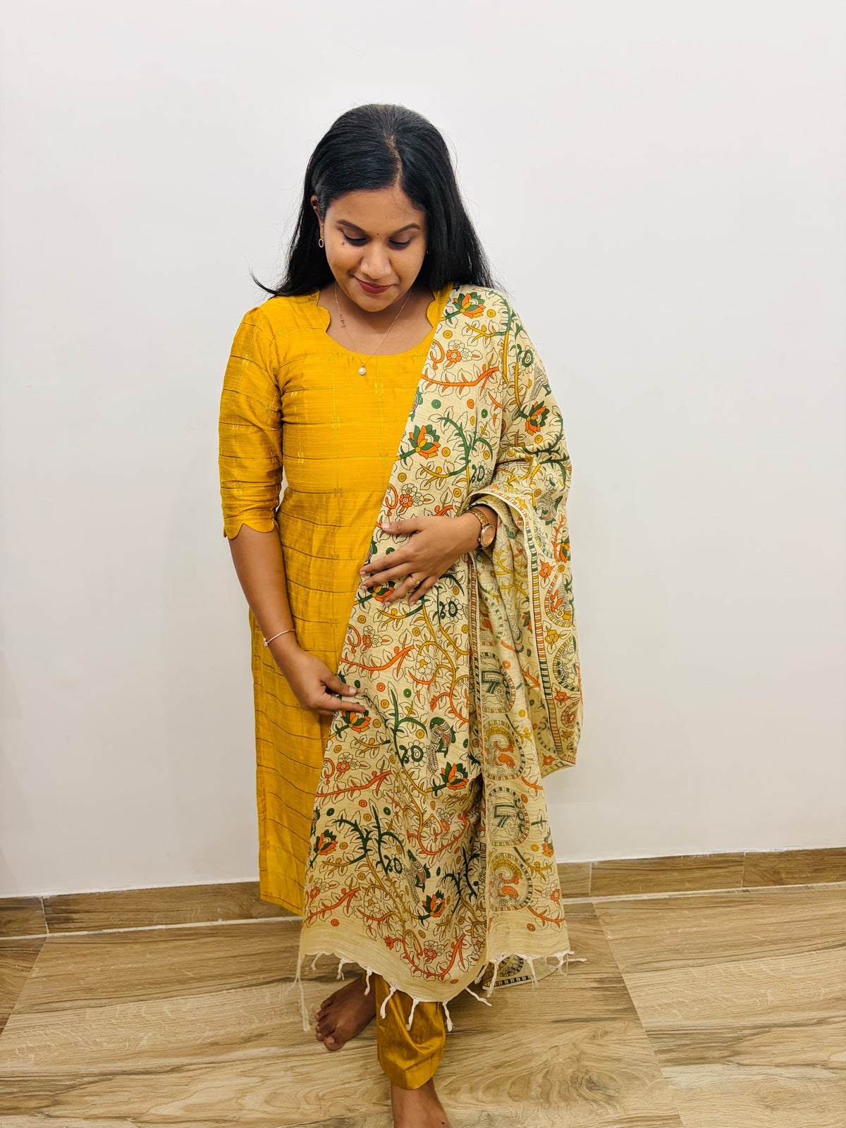 Premium Raw Silk - Mustard Salwar Suit set