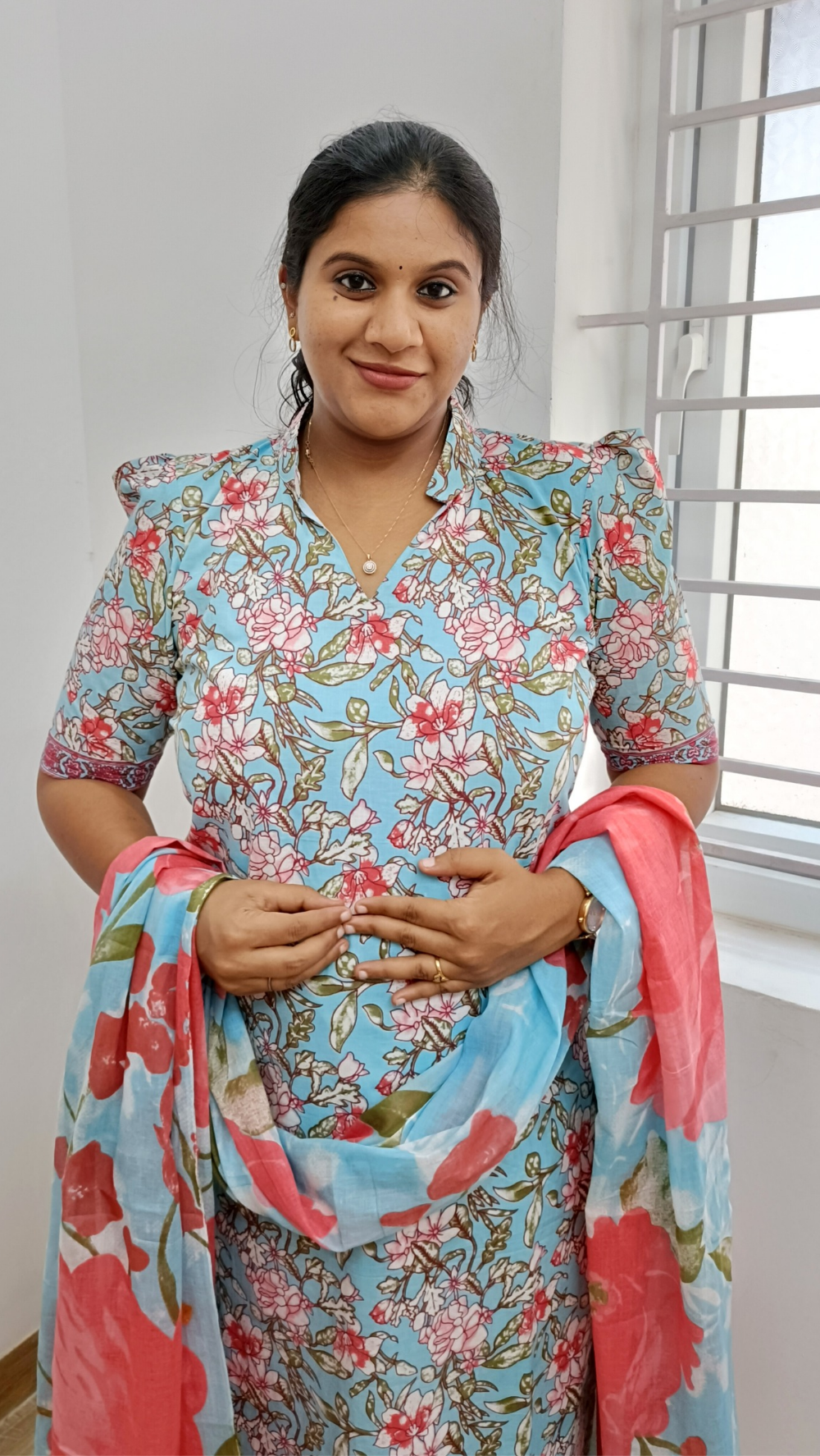 Premium Quality Mul Cotton Salwar Suit Set - Baby Blue