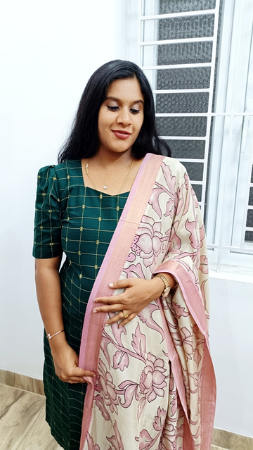 Premium Raw Silk Salwar Suit Set With Chennuri Silk Dupata- Lotus