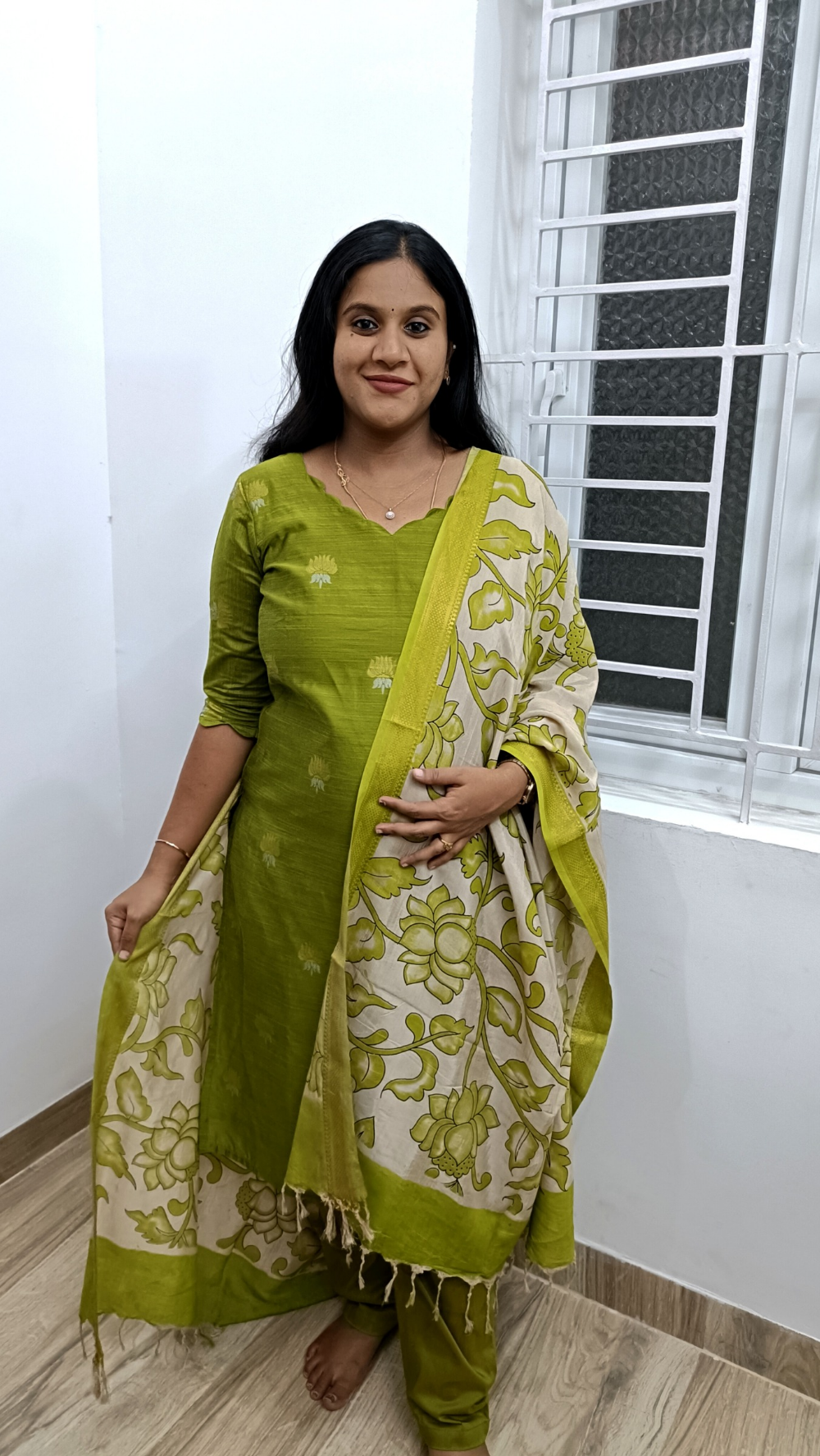 Premium Raw Silk Salwar Suit Set With Chennuri Silk Dupata-Green
