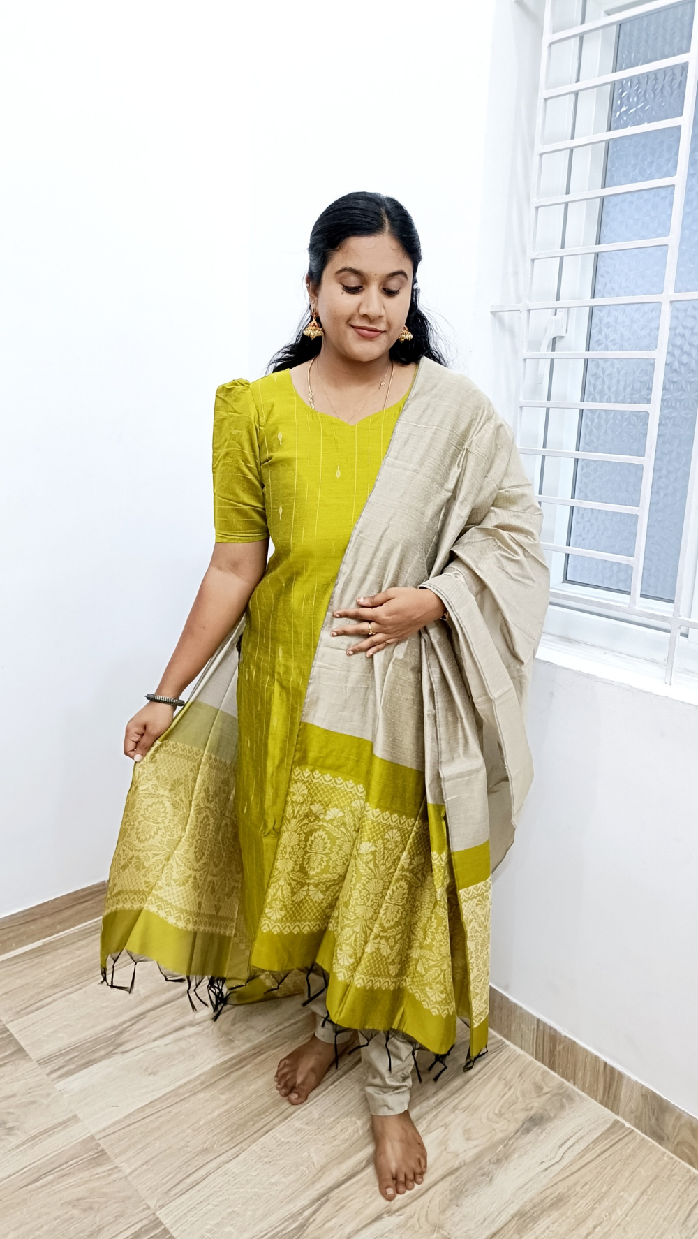 Premium Rawsilk Salwar Suit Set with Half and Half Dupata