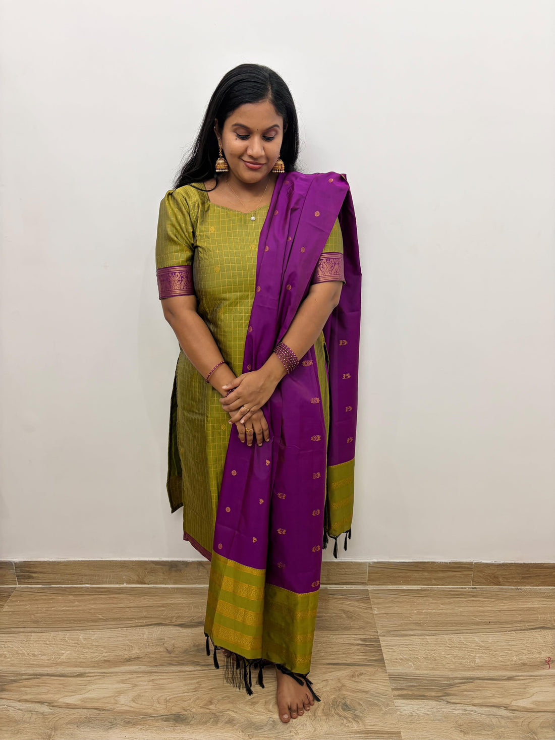 Premium Soft Silk - Green Salwar Suit Set
